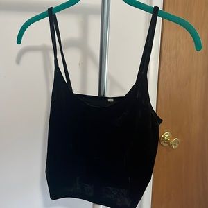 Black velvet crop top size M